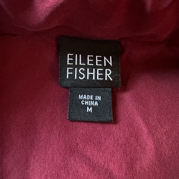 Eileen Fisher silk quilted jacket with pockets medium maroon - Picture 4 of 8